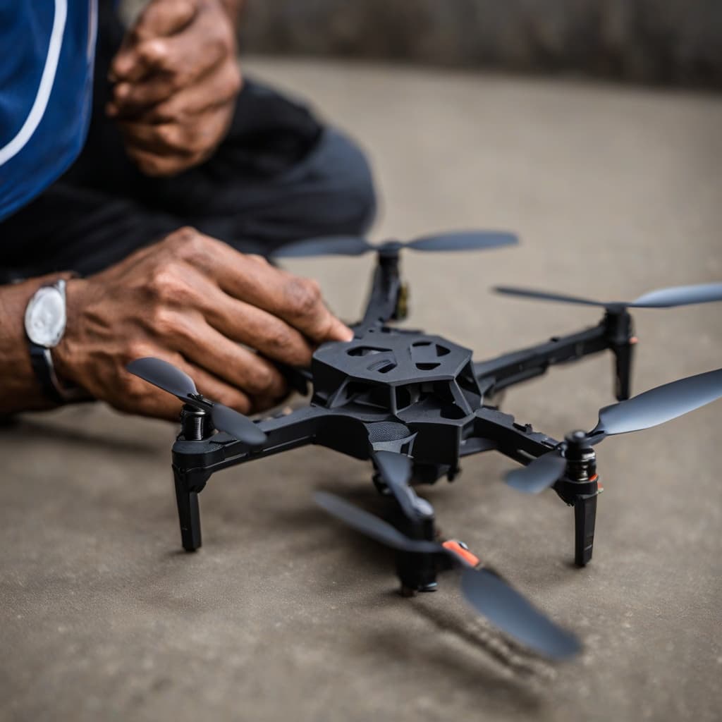 Indian defence technician holding 3D printed PEEK drone sensor mount